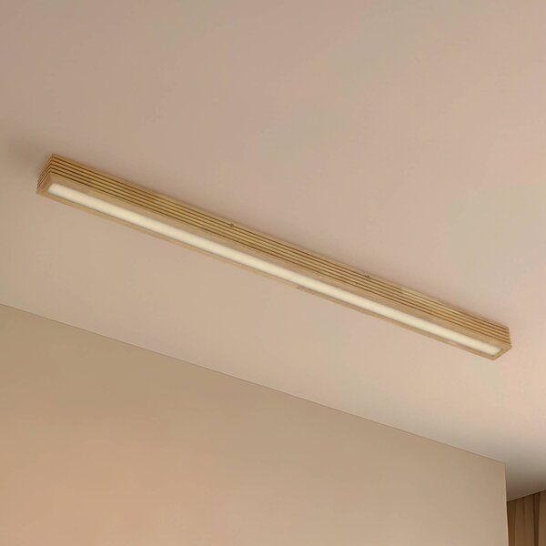 Plafoniera soffitto Emara Lucande, dimmerabile, Legno chiaro, Soggiorno / Sala da pranzo, Legno, Design, Plafoniera