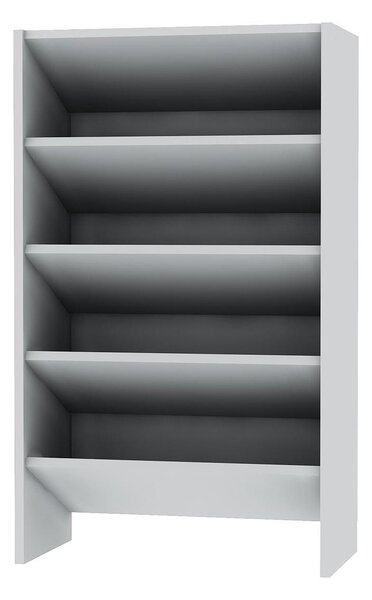 HOMCOM Mobile Portascarpe, Scarpiera Salvaspazio Bassa a 2 Ante per 8 Paia  di Scarpe, Arredamento Moderno, Grigio e Bianco, 62.5x26x81cm