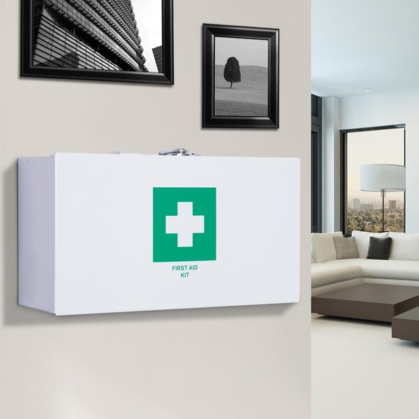 Armadietto per Medicinali da Muro con 2 Ripiani e un Vano Bianco 38x12x20 cm