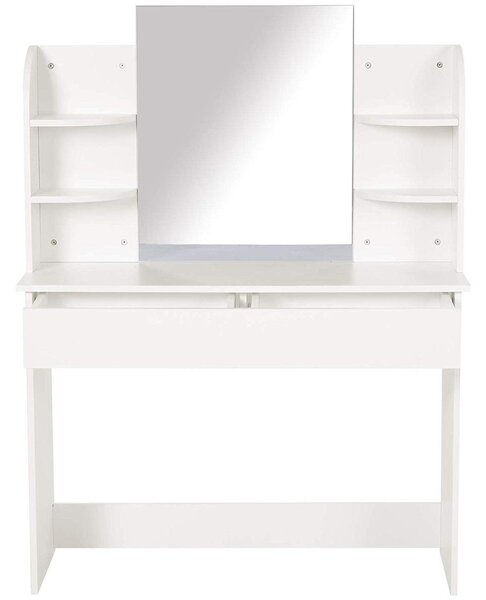 Consolle Trucco con Specchio 108x40x142 cm in Legno Bianca