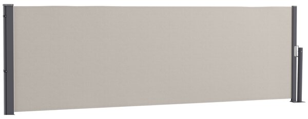 Outsunny Tenda laterale schermo protettivo paravento retrattile 3 x 1 m alluminio poliestere anti-UV alta densità 180 g/m² grigio