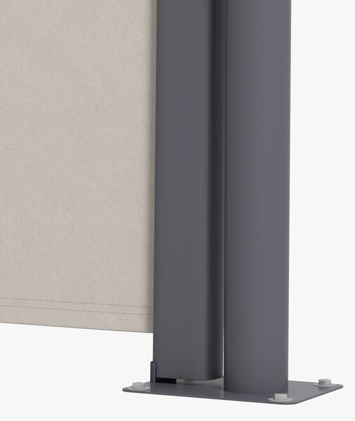 Outsunny Tenda laterale schermo protettivo paravento retrattile 3 x 1 m alluminio poliestere anti-UV alta densità 180 g/m² grigio