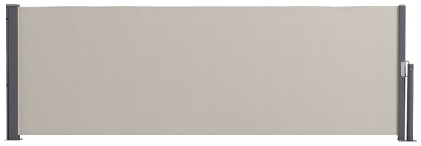 Outsunny Tenda laterale schermo protettivo paravento retrattile 3 x 1 m alluminio poliestere anti-UV alta densità 180 g/m² grigio