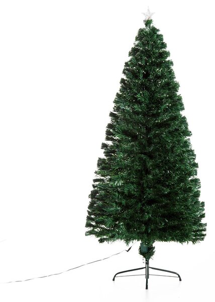 Albero di Natale Artificiale 180 cm 230 Rami in PVC con Luci LED Verde
