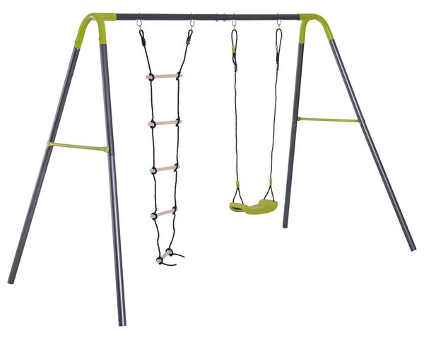 Parco Giochi Altalena e Scala per Bambini da Giardino in Metallo