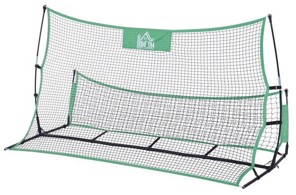 Rete da Calcio con Rimbalzatore per Allenamento in Acciaio 214x100x118 cm