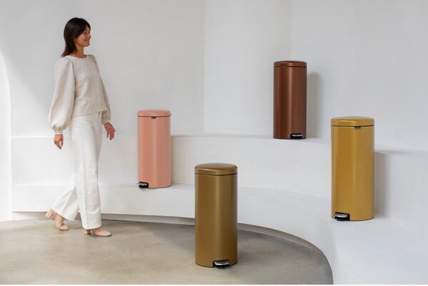 Cestino per la spazzatura dorato in acciaio con pedale 30 l NewIcon – Brabantia