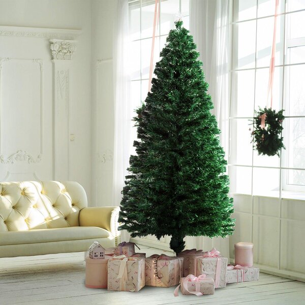 Albero di Natale Artificiale 180 cm 230 Rami in PVC con Luci LED Verde