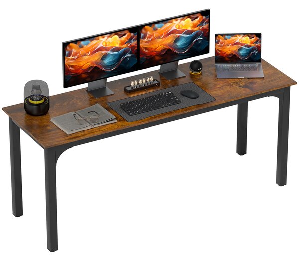 HOMCOM Scrivania, Computertavolo, design rustico, spazioso, truciolato, Marrone | Aosom Italy