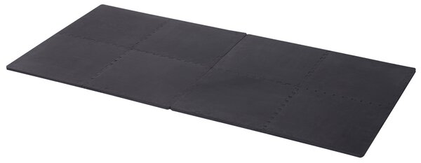 Tappeto Puzzle in EVA per Casa e Palestra Antiscivolo 8 Pezzi con Bordi Nero 63.5x63.5x2 cm