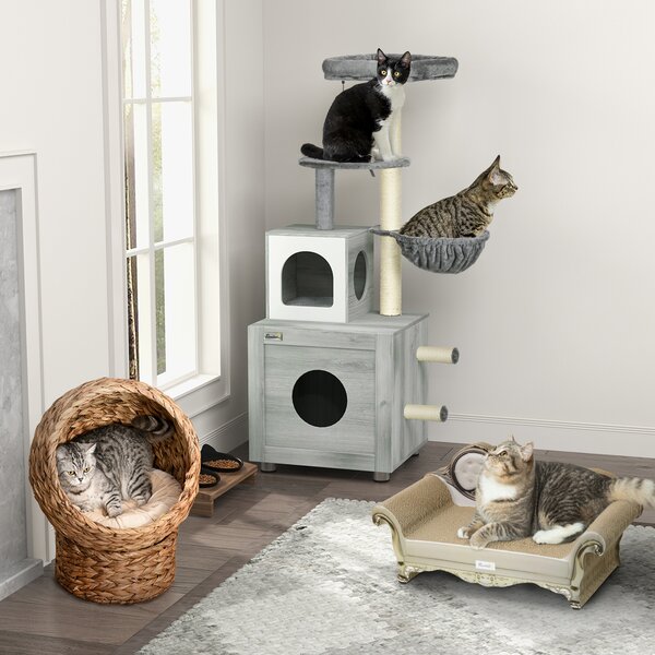 PawHut Graffiatore Cartone per Gatti in Forma di Divano con Catnip per Interno 60x29,5x29 cm Marrone | Aosom Italy
