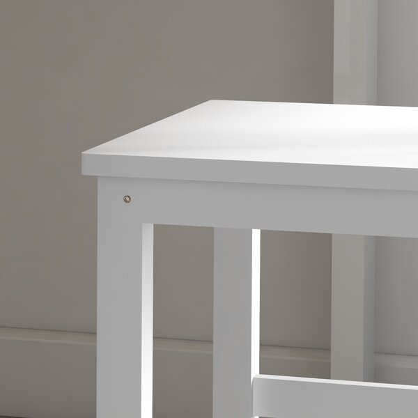 HOMCOM Set di 2 Sedie da Pranzo con Schienale Alto a Doghe e Struttura in Legno di Pino 38,5x47,5x99 cm Bianco | Aosom Italy
