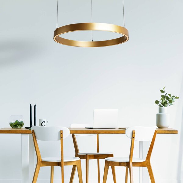 Searchlight Lampada a sospensione Layla, dimmerabile, Ottone / Oro, Soggiorno / Sala da pranzo, Metallo, Moderno, Lampada a sospensione