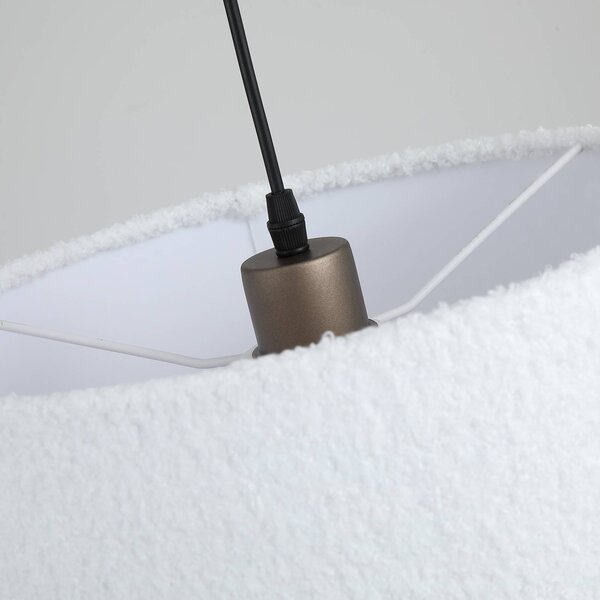 Searchlight Lampada a sospensione Chelsea, dimmerabile, Bianco / Opale, Soggiorno / Sala da pranzo, Tessuto / Stoffa / Seta, Moderno, Lampada a sospensione