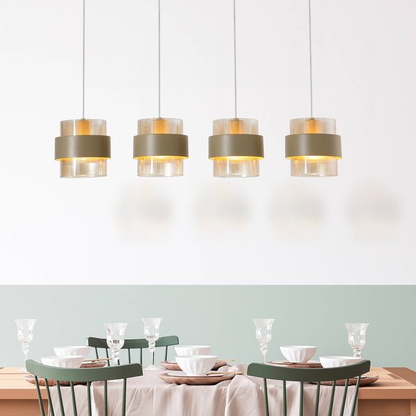 Searchlight Lampada a sospensione Royal, Alluminio / Grigio / Zincato, Soggiorno / Sala da pranzo, Metallo, Lampada a sospensione