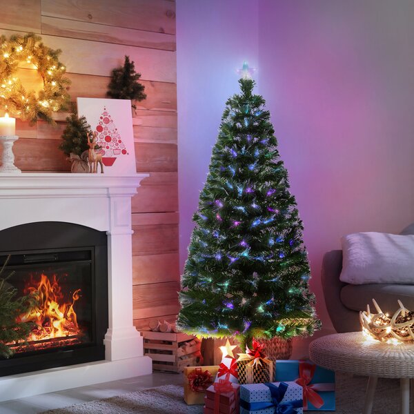Albero di Natale Artificiale 150 cm in Fibra Ottica Foltissimo con 180 LED