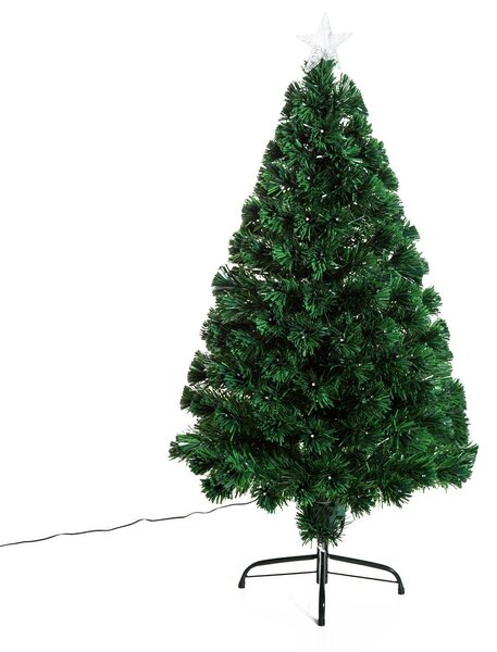 Albero di Natale Artificiale 120 cm 130 Rami in PVC con LED Verde