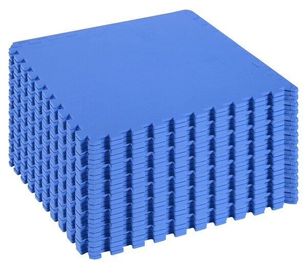 Tappeto Puzzle 32 Pezzi 63x63 cm in EVA Morbido Blu
