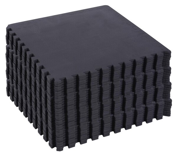 Tappeto Puzzle 32 Pezzi 63x6 cm in EVA Morbido Nero