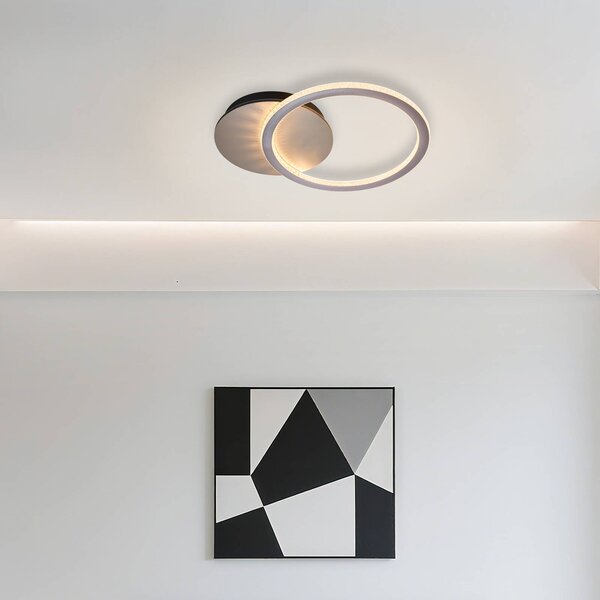 Searchlight Plafoniera soffitto Specs, dimmerabile, Crema / Ambra, Soggiorno / Sala da pranzo, Metallo, Moderno, Plafoniera