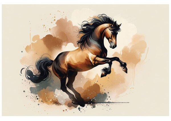 Carta da parati – Cavallo marrone dinamico in movimento