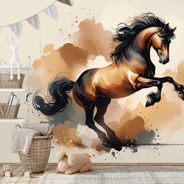 Carta da parati – Cavallo marrone dinamico in movimento
