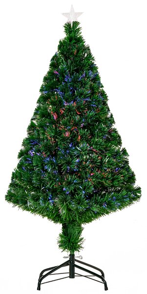 Albero di Natale Artificiale 120 cm Foltissimo in Fibra Ottica con Supporto in PVC