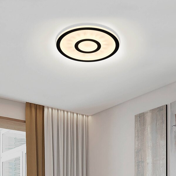 Searchlight Plafoniera soffitto Roundel, dimmerabile, Bianco / Opale, Soggiorno / Sala da pranzo, Metallo, Moderno, Plafoniera