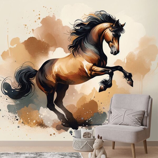Carta da parati – Cavallo marrone dinamico in movimento