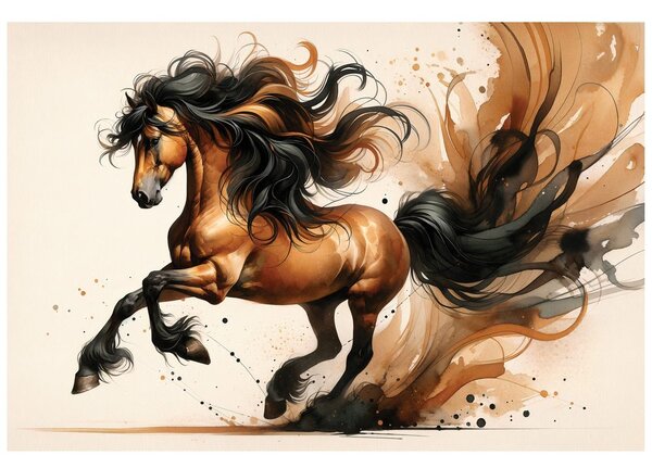 Carta da parati – Cavallo selvaggio ad acquerello