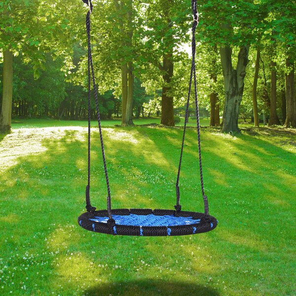 Altalena a Nido Rotonda per Bambini Nero e Blu Dimetro 60 cm
