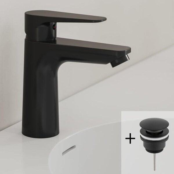 Kronenbach Radia 3.0: Miscelatore monocomando per lavabo con valvola di scarico a scomparsa, a risparmio idrico