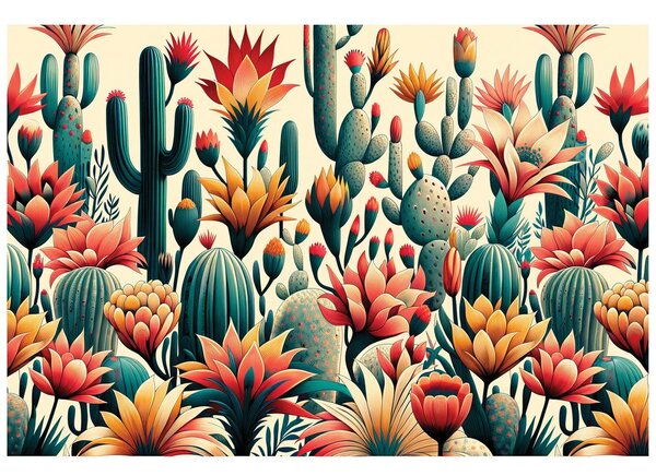 Carta da parati – Cactus colorati nel deserto