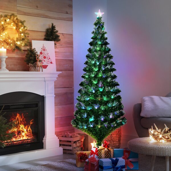 Albero di Natale Artificiale 180 cm in Fibra Ottica Foltissimo 230 LED