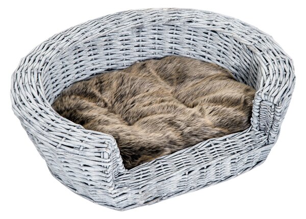 Cuccia Interno per Animali Domestici con cuscino Grigio marrone 57x46x17.5 cm