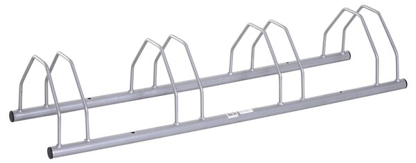 Rastrelliera Portabici 4 Posti in Acciaio 108.5x30x21.5 cm Grigia