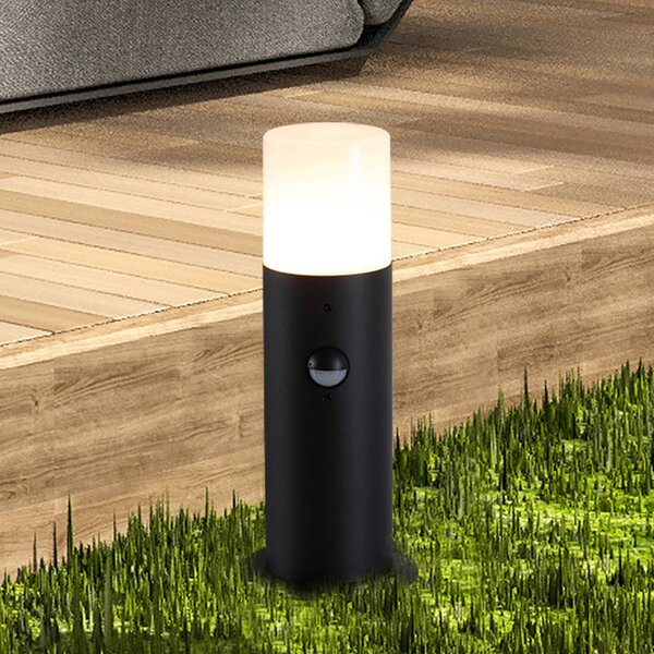Searchlight Lampioncino Cannes, altezza 30 cm, nera, metallo, sensore Cannes, Nero, Alluminio, Moderno, Lampada da esterni