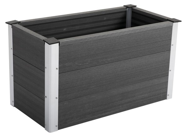 Fioriera Vaso per Piante e Colture in Legno e Plastica Grigio 100x50x50 cm