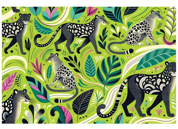 Carta da parati – Leopardi nella giungla tropicale