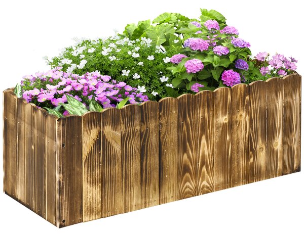 Fioriera Box Rettangolare per Piante in Legno di Abete 80x33x30 cm