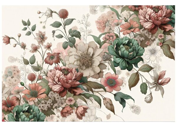 Carta da parati – Fiori vintage pastello