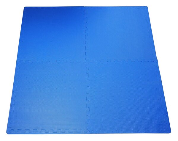 Tappeto Puzzle a Incastro Set 8 Pezzi 60x60 cm Blu