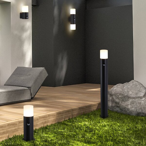 Searchlight Lampione Cannes, altezza 80 cm, nero, metallo, con sensore Cannes, Nero, Alluminio, Moderno