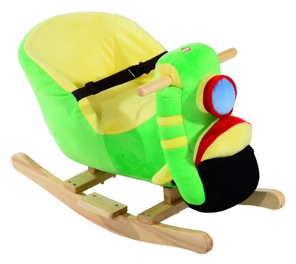 Cavallo a Dondolo per i Bambini in Legno Motocicletta Verde
