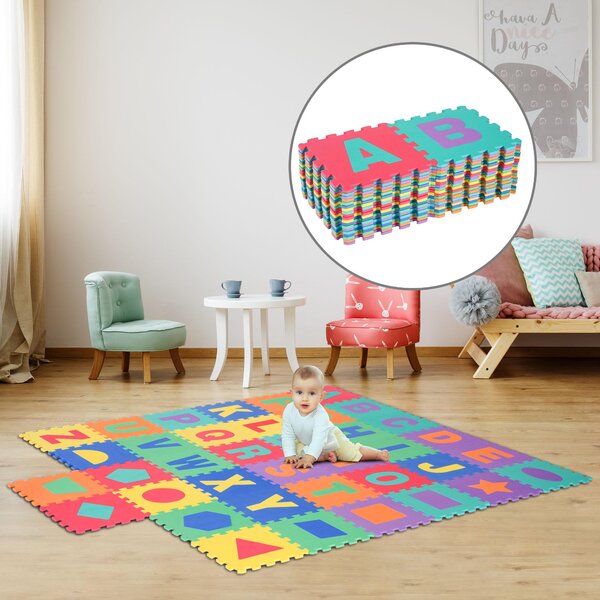 Tappeto Puzzle da Gioco per Bambini 38 Tessere 31x31 cm