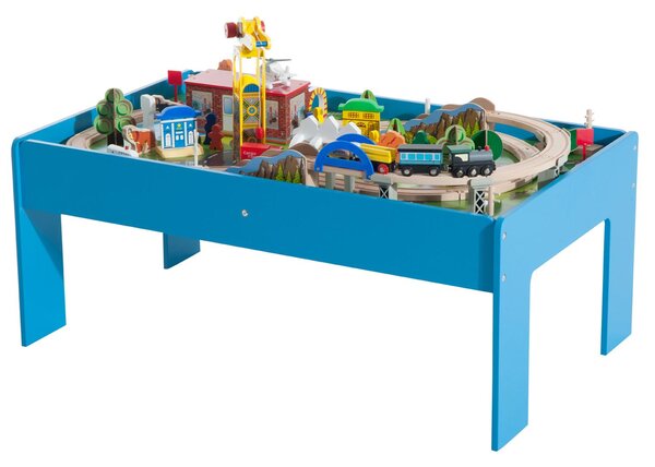 Set Tavolo per Bambini con Ferrovia per Trenino in Legno con Certificati