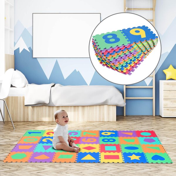 Tappeto Puzzle da Gioco per Bambini 28 Tessere 31x31 cm