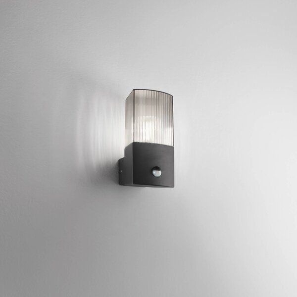 INTEC Applique da esterno DARK, antracite/grigio fumo, acciaio inossidabile, sensore Dark, Nero, Acciaio Inox, Moderno, Applique da esterni