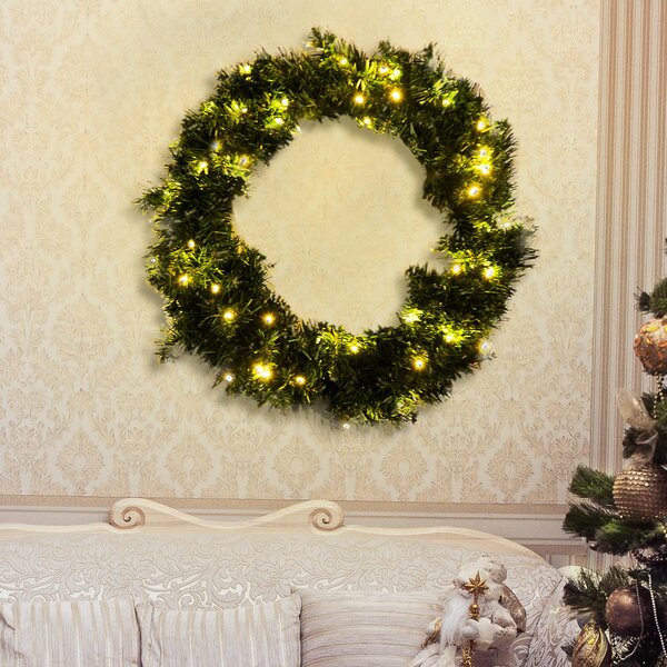 Ghirlanda di Natale Decorativa con 50 Luci Led Ø55 cm