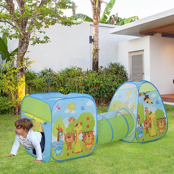 Tunnel 3 in 1 Gioco per Bambini 230x74x93 cm